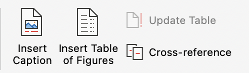 The caption feature in Microsoft Word