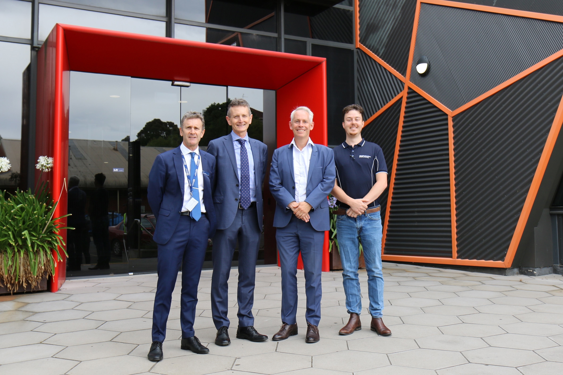 L-R Darren Gray, Prof Duncan Bentley, The Hon. Andrew Giles, Dr Adam Bignold