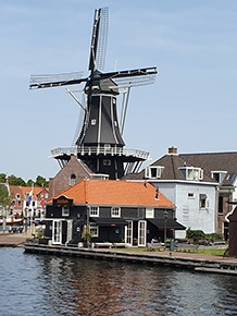 Photograph of the De Adriaan Windmill in Haarlem, Netherlands, taken in 2019.
