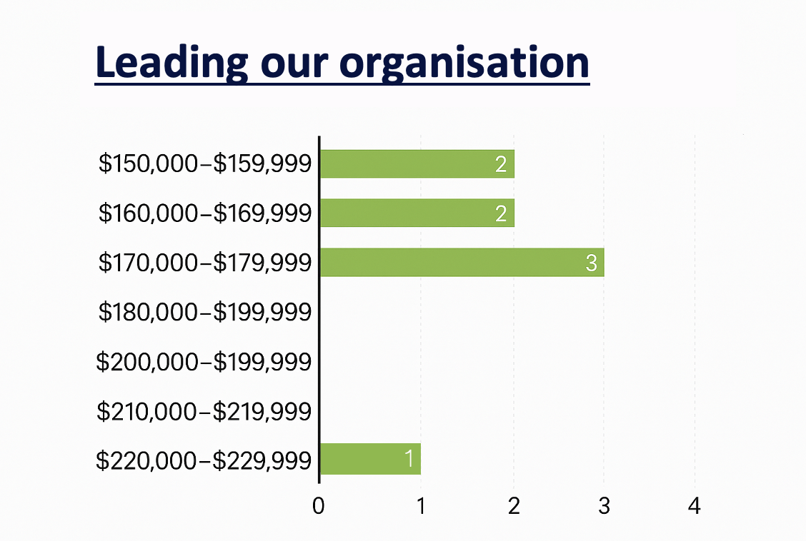 An image depicting a chart to represent salaries of an executive team