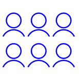 An icon showing a group of people in two rows of three